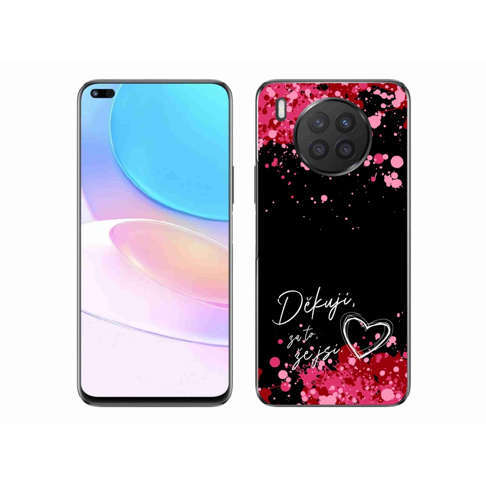 Gelový kryt mmCase na Huawei Nova 8i - zamilovaný text 2 černé pozadí