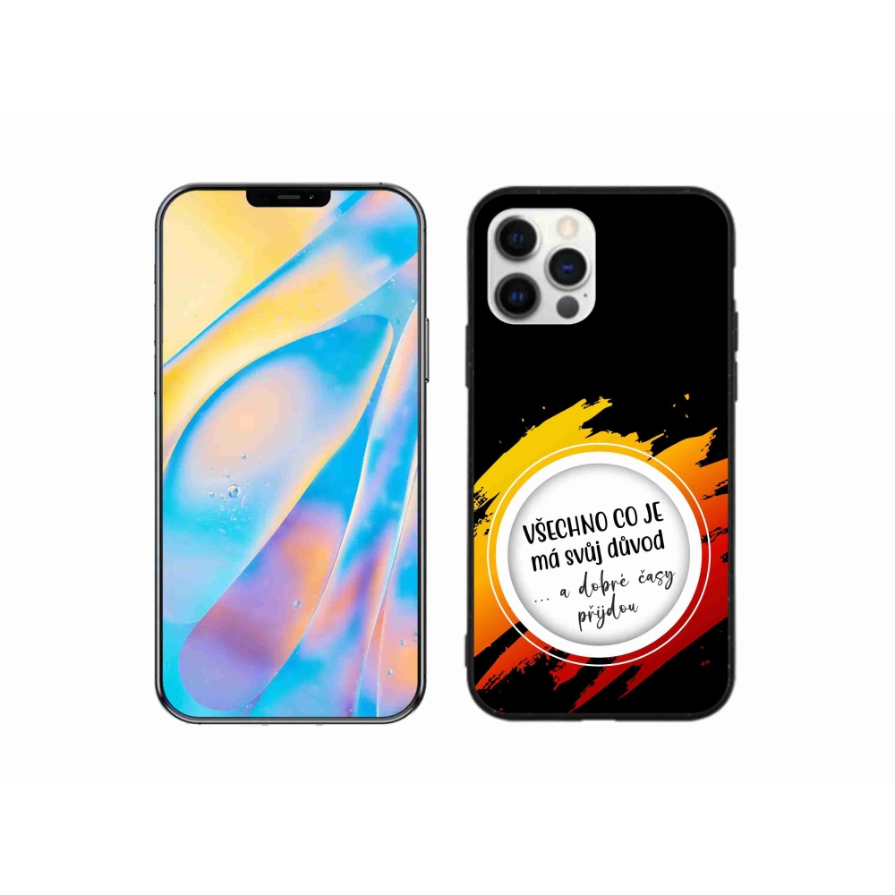 Gelový kryt mmCase na iPhone 12 Pro - citát 3 černé pozadí