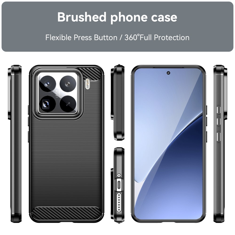 Carbon odolný gelový obal na Xiaomi 15 Pro - černý
