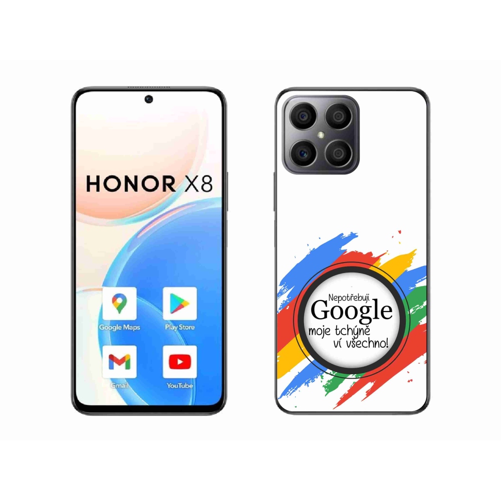 Gelový kryt mmCase na Honor X8 4G - tchýně ví všechno bílé pozadí