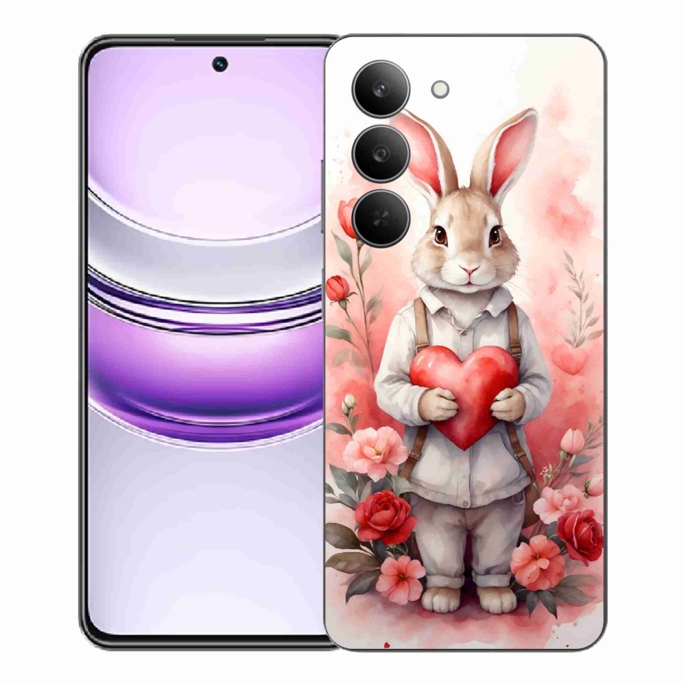 Gelový kryt mmCase na Realme 14x 5G - zajíc se srdíčkem