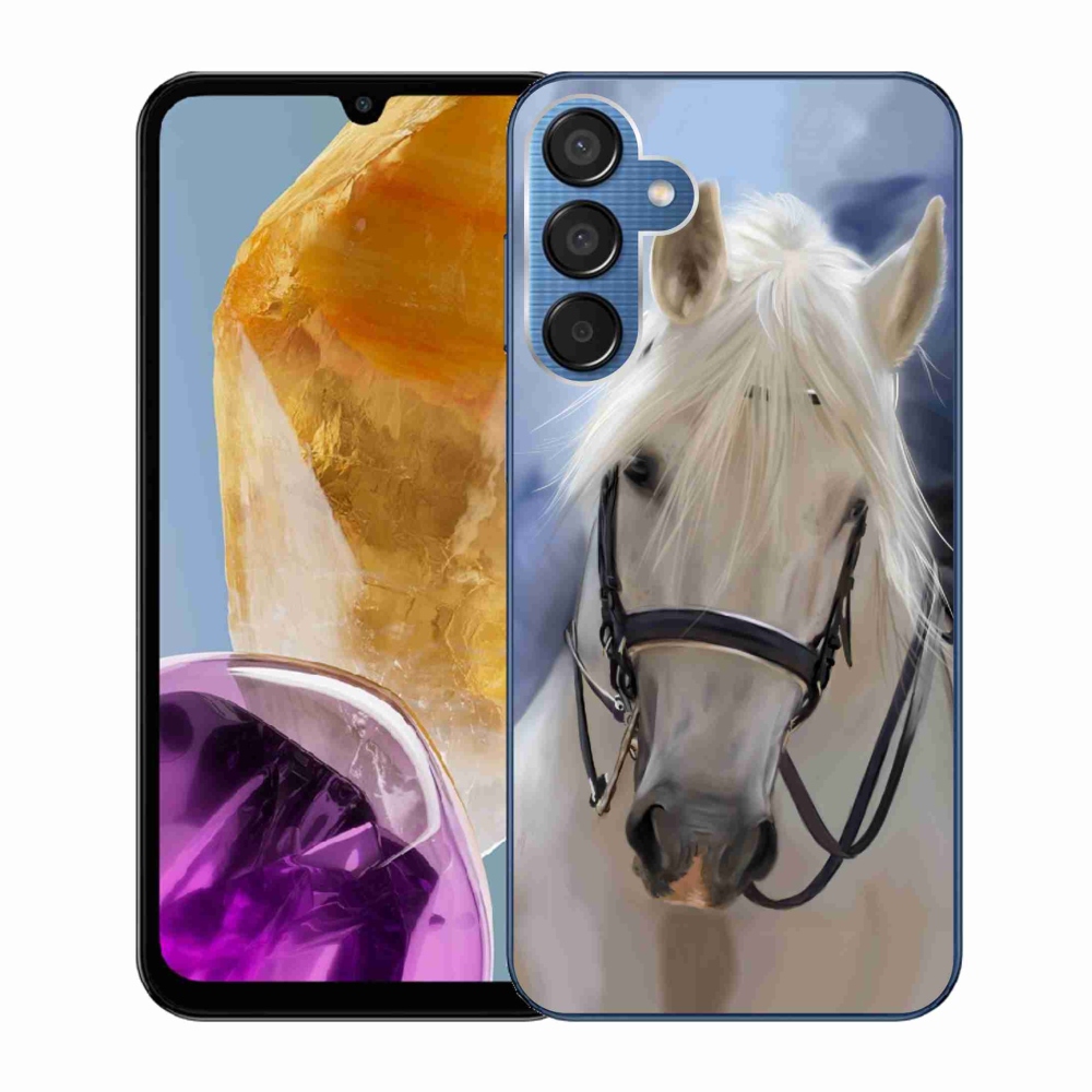 Gelový kryt mmCase na Samsung Galaxy M15 5G - bílý kůň