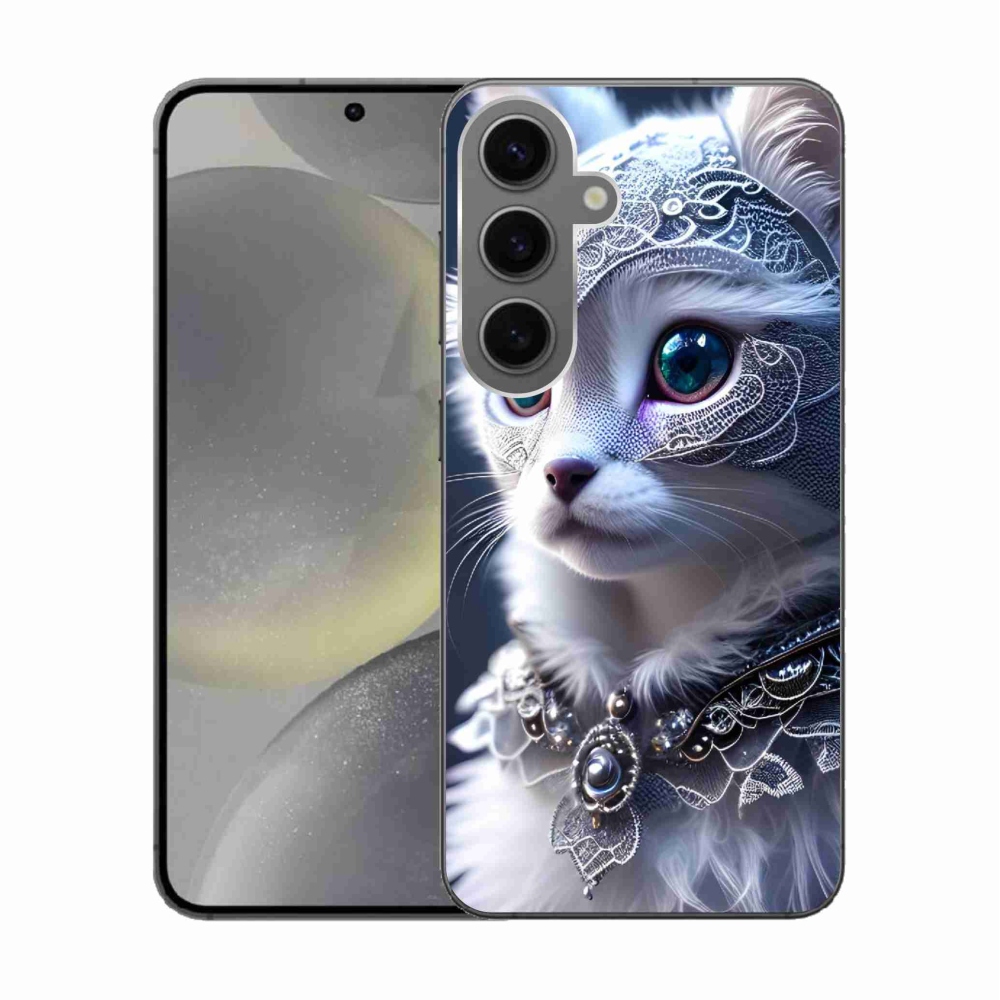 Gelový kryt mmCase na Samsung Galaxy S24 - bílá kočka