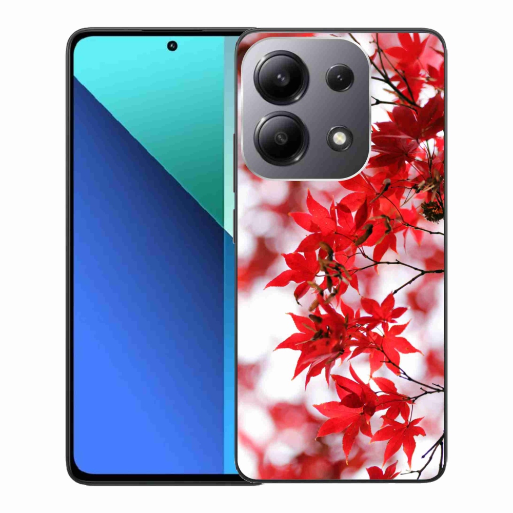 Gelový kryt mmCase na Xiaomi Redmi Note 13 - červené listy