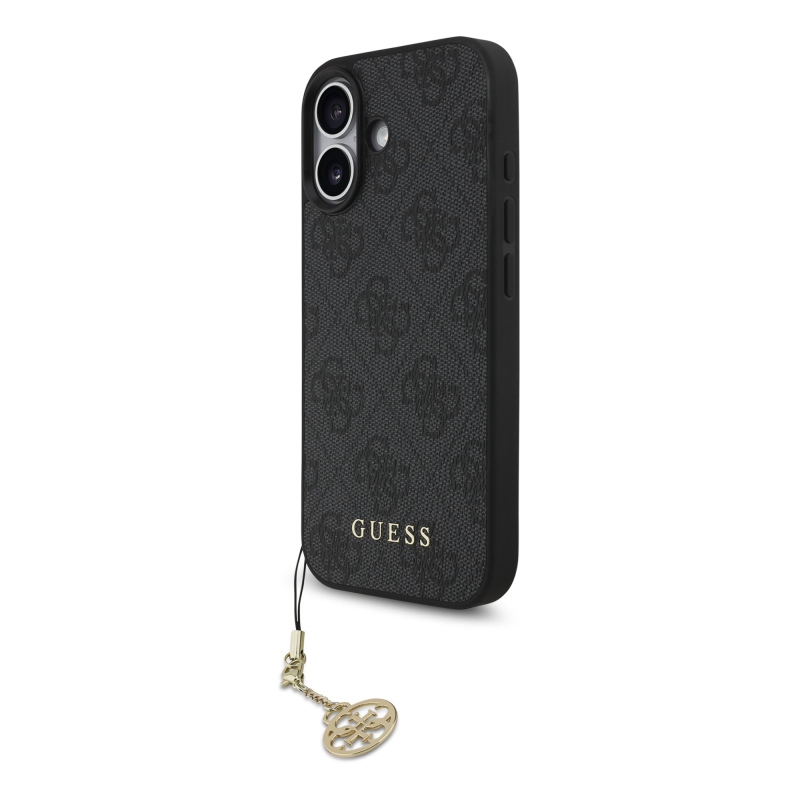 Guess 4G Charm Zadní Kryt pro iPhone 17 Tone on Tone Grey