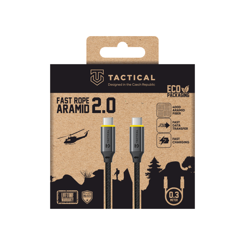 Tactical Fast Rope Aramid 2.0 Cable USB-C/USB-C 0.3m
