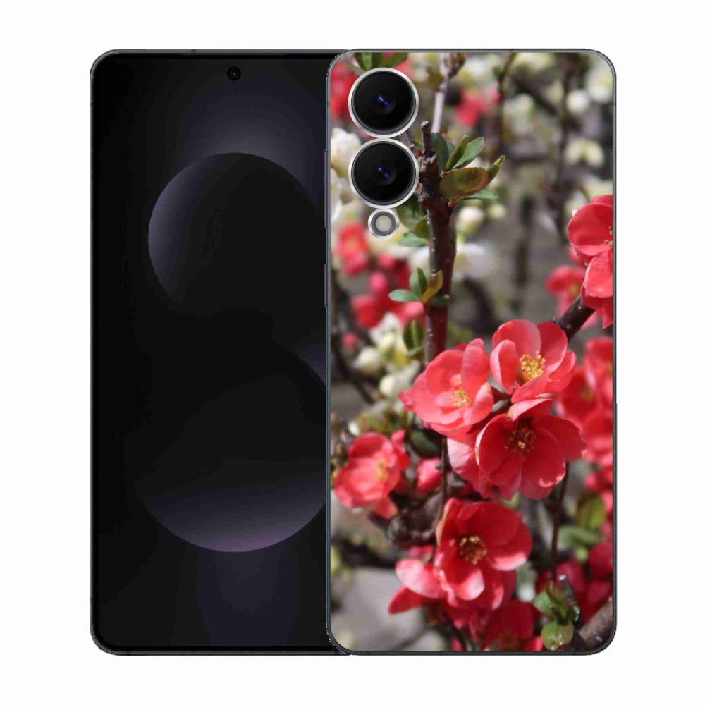 Gelový kryt mmCase na Samsung Galaxy S25 Edge - červené květy