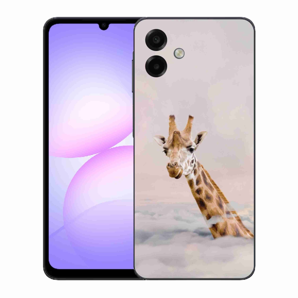 Gelový kryt mmCase na Samsung Galaxy A07 4G - žirafa v oblacích