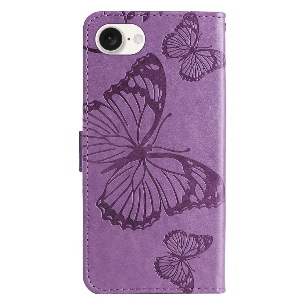 Big Butterfly knížkové pouzdro na iPhone 16e - fialové