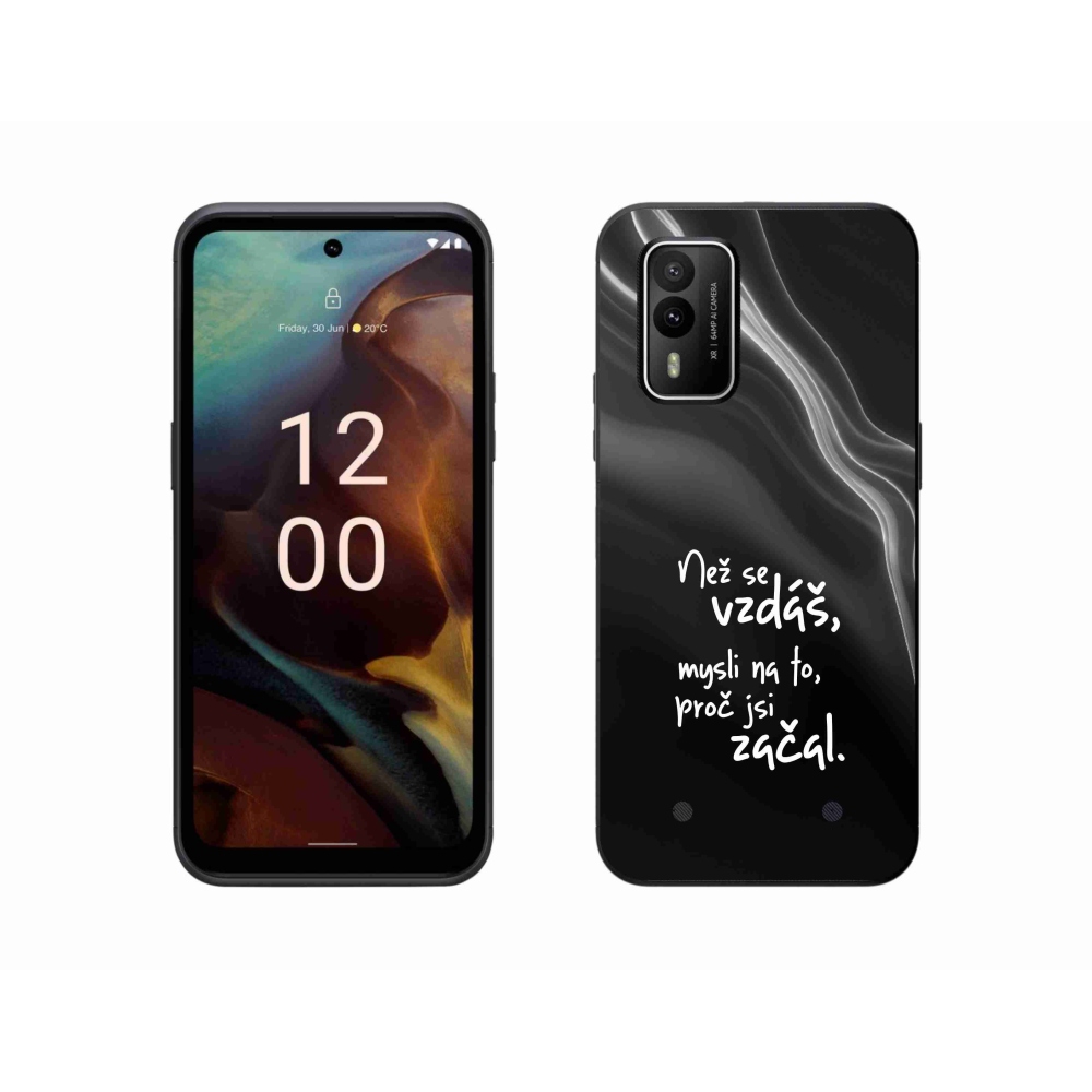 Gelový kryt mmCase na Nokia XR21 - citát 2 černé pozadí