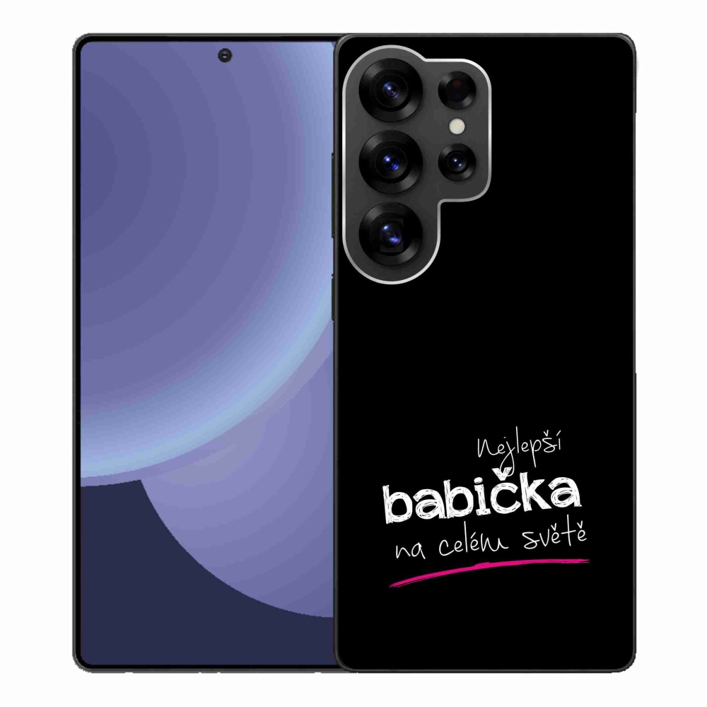 Gelový kryt mmCase na Samsung Galaxy S25 Ultra - nejlepší babička 4 černé pozadí