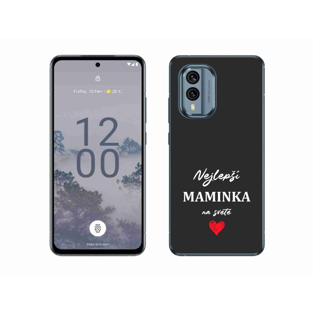 Gelový kryt mmCase na Nokia X30 5G - nejlepší maminka 1 černé pozadí