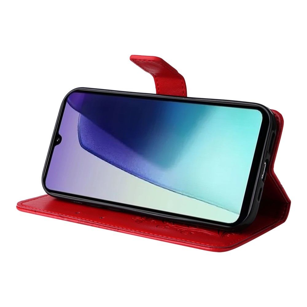 Big Butterfly knížkové pouzdro na Xiaomi Redmi 14C/Poco C75 - červené