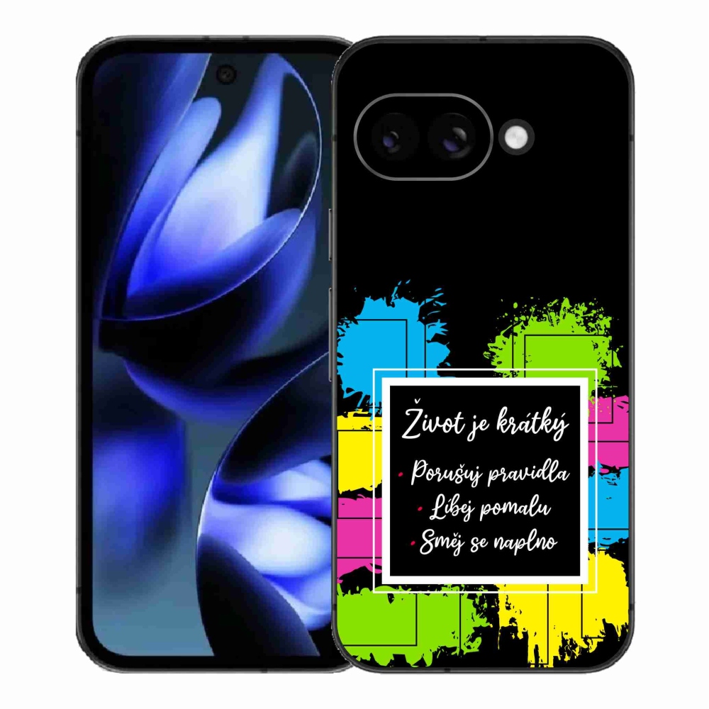 Gelový kryt mmCase na Google Pixel 9a - citát 5 černé pozadí