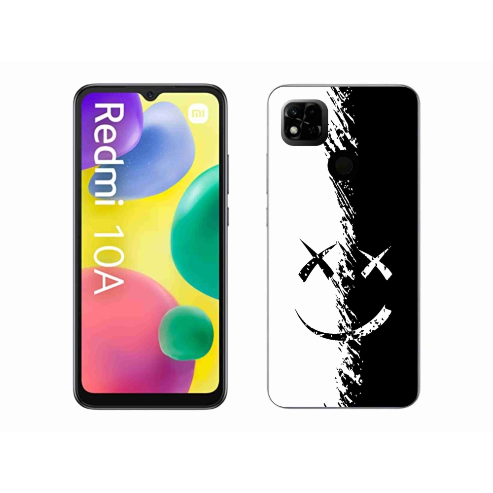 Gelový kryt mmCase na Xiaomi Redmi 10A - černobílý smajlík