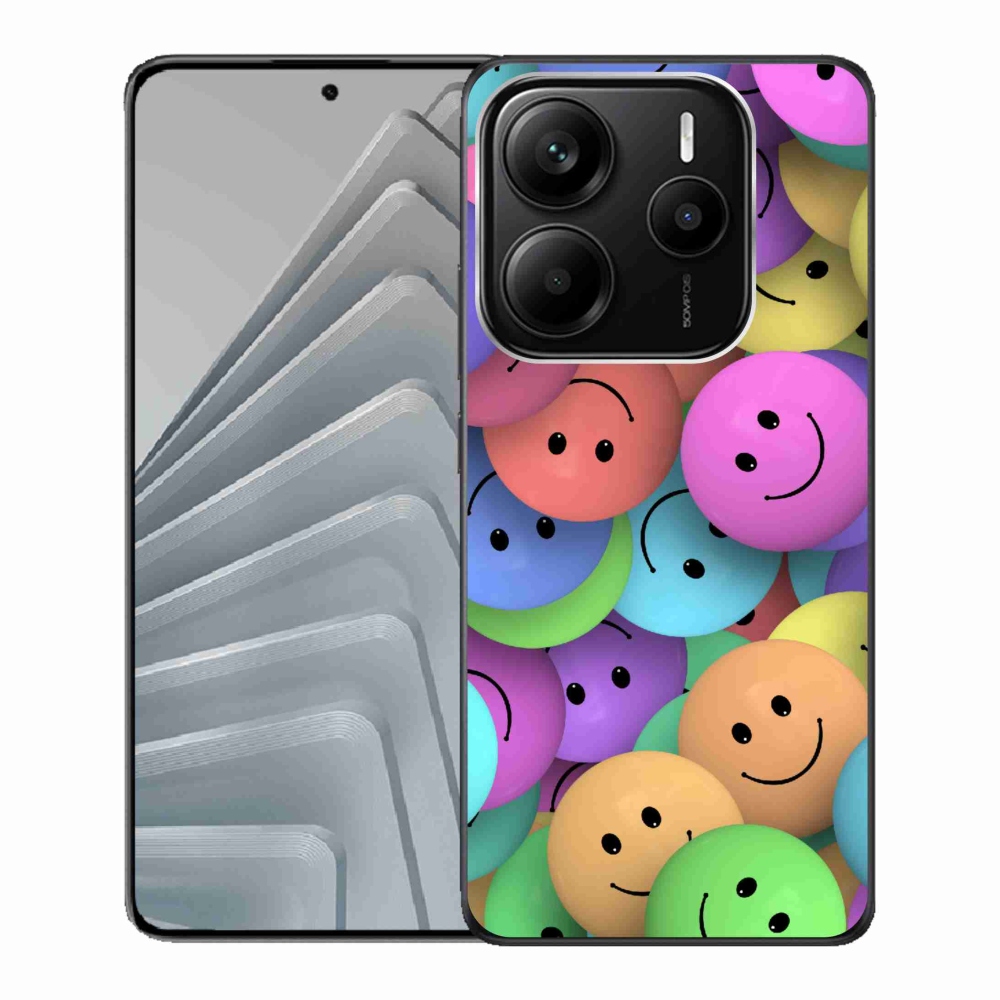 Gelový kryt mmCase na Xiaomi Redmi Note 14 5G - barevní smajlíci