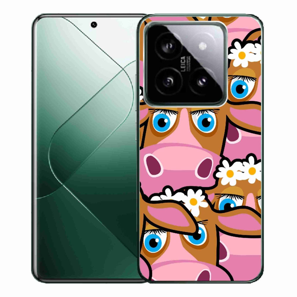 Gelový kryt mmCase na Xiaomi 14 Pro - kreslené kravičky