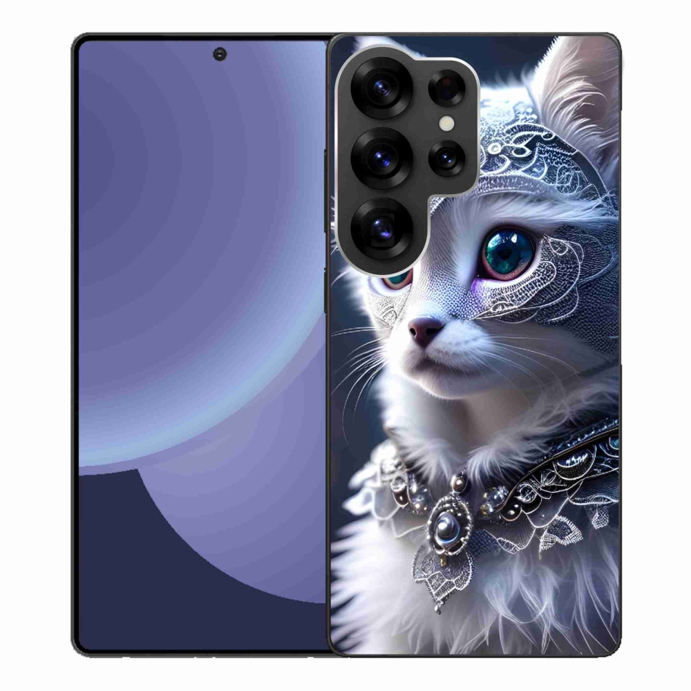 Gelový kryt mmCase na Samsung Galaxy S25 Ultra - bílá kočka