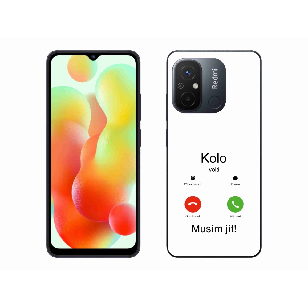 Gelový kryt mmCase na Xiaomi Redmi 12C - kolo volá bílé pozadí