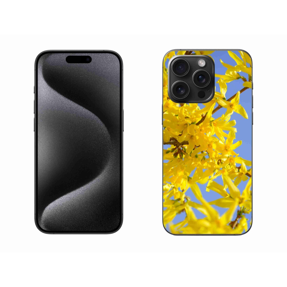 Gelový kryt mmCase na iPhone 15 Pro Max - žluté květy