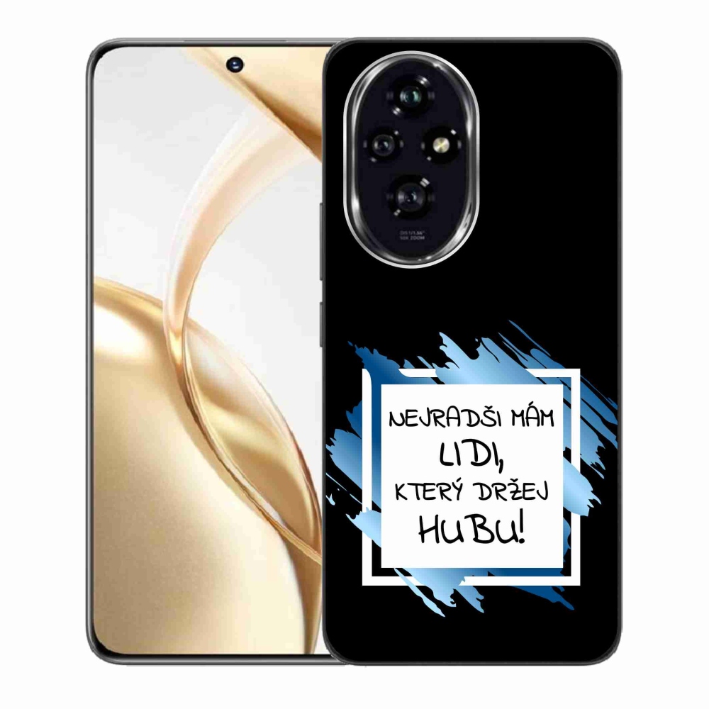 Gelový kryt mmCase na Honor 200 5G - vtipný text 7 bíločerné pozadí