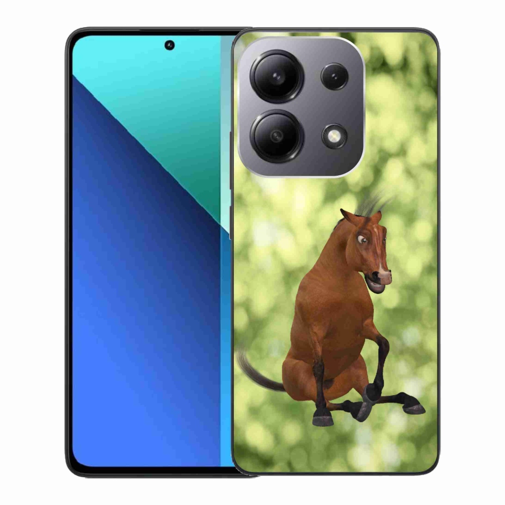 Gelový kryt mmCase na Xiaomi Redmi Note 13 - hnědý kreslený kůň 1
