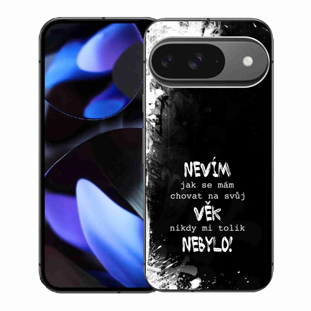 Gelový kryt mmCase na Google Pixel 9/9 Pro - vtipný text 14 černé pozadí