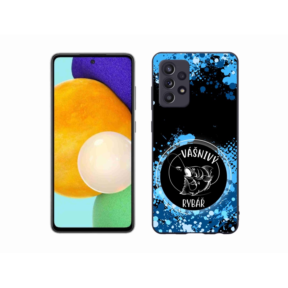 Gelový kryt mmCase na Samsung Galaxy A52s 5G - vášnivý rybář černé pozadí