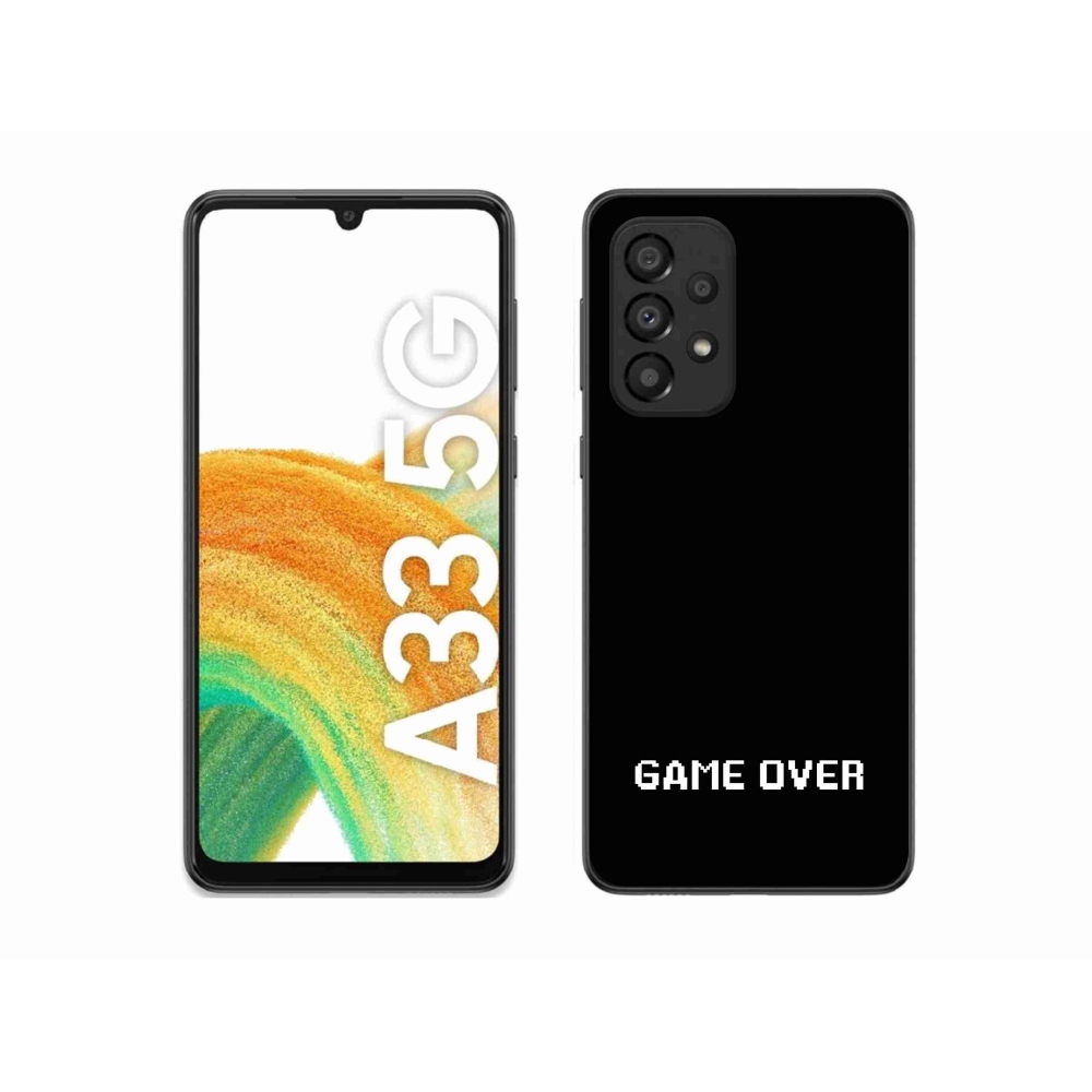 Gelový kryt mmCase na Samsung Galaxy A33 5G - game over černé pozadí