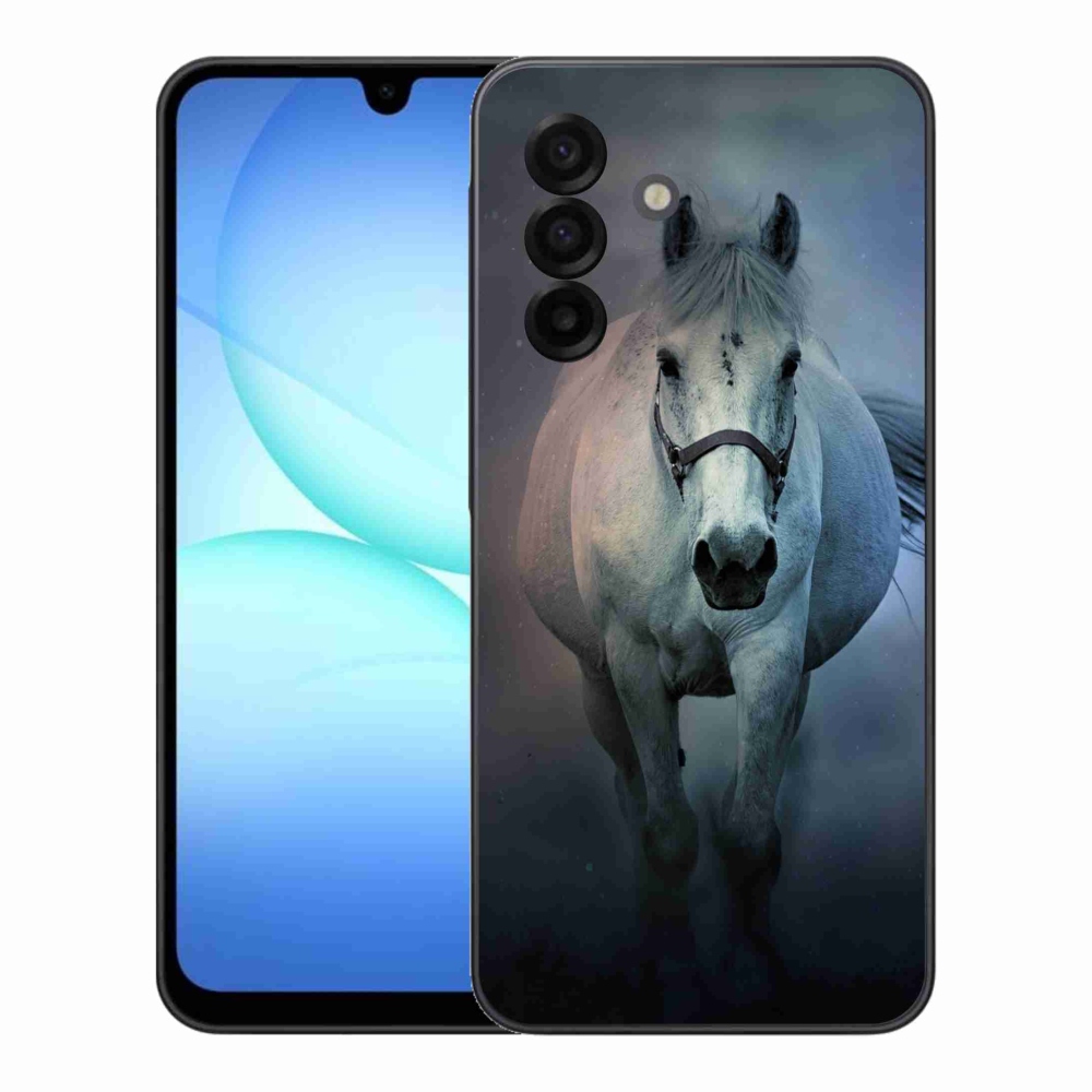 Gelový kryt mmCase na Samsung Galaxy A17 4G/5G - běžící bílý kůň