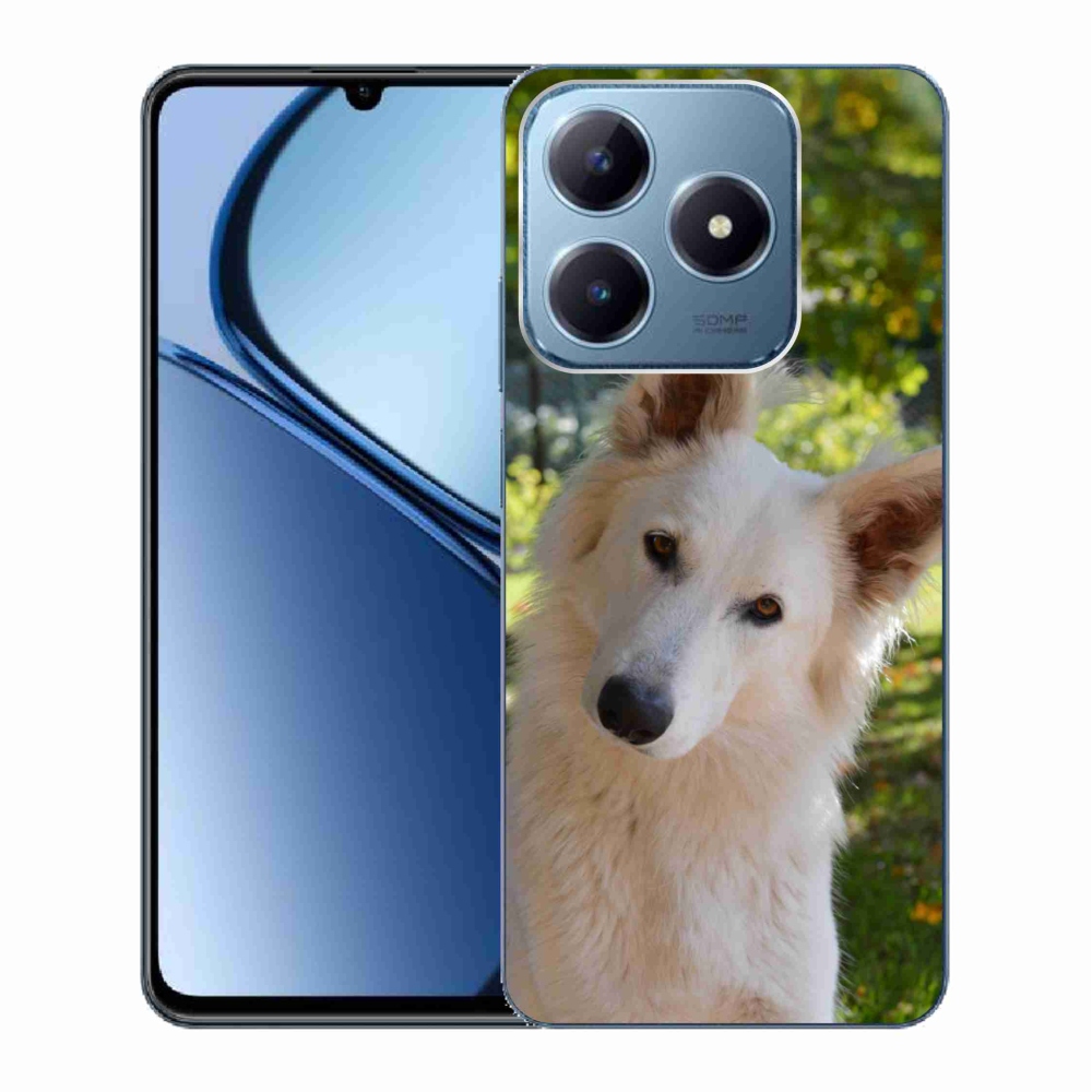 Gelový kryt mmCase na Realme C63 - bílý švýcarský ovčák 1