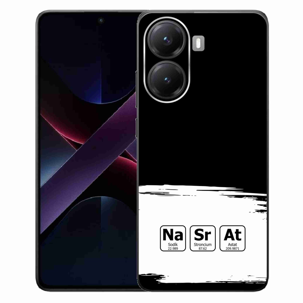 Gelový kryt mmCase na Xiaomi Poco X7 Pro 5G - chemické prvky bíločerné pozadí