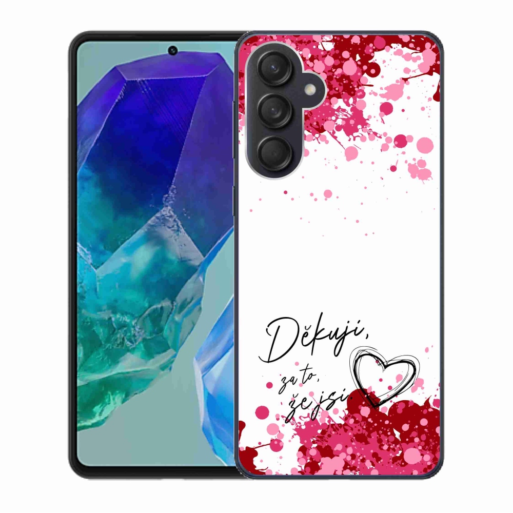 Gelový kryt mmCase na Samsung Galaxy M55 5G - zamilovaný text 2 bílé pozadí
