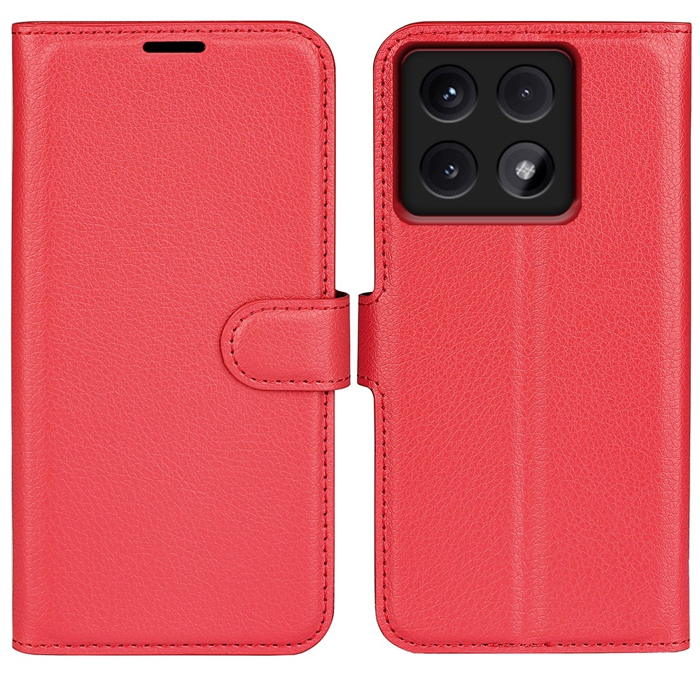 Litchi knížkové pouzdro na Xiaomi 14T Pro - červené