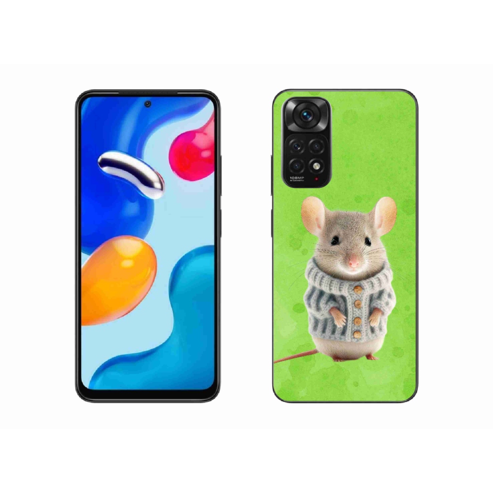 Gelový kryt mmCase na Xiaomi Redmi Note 11S 4G - myška ve svetru