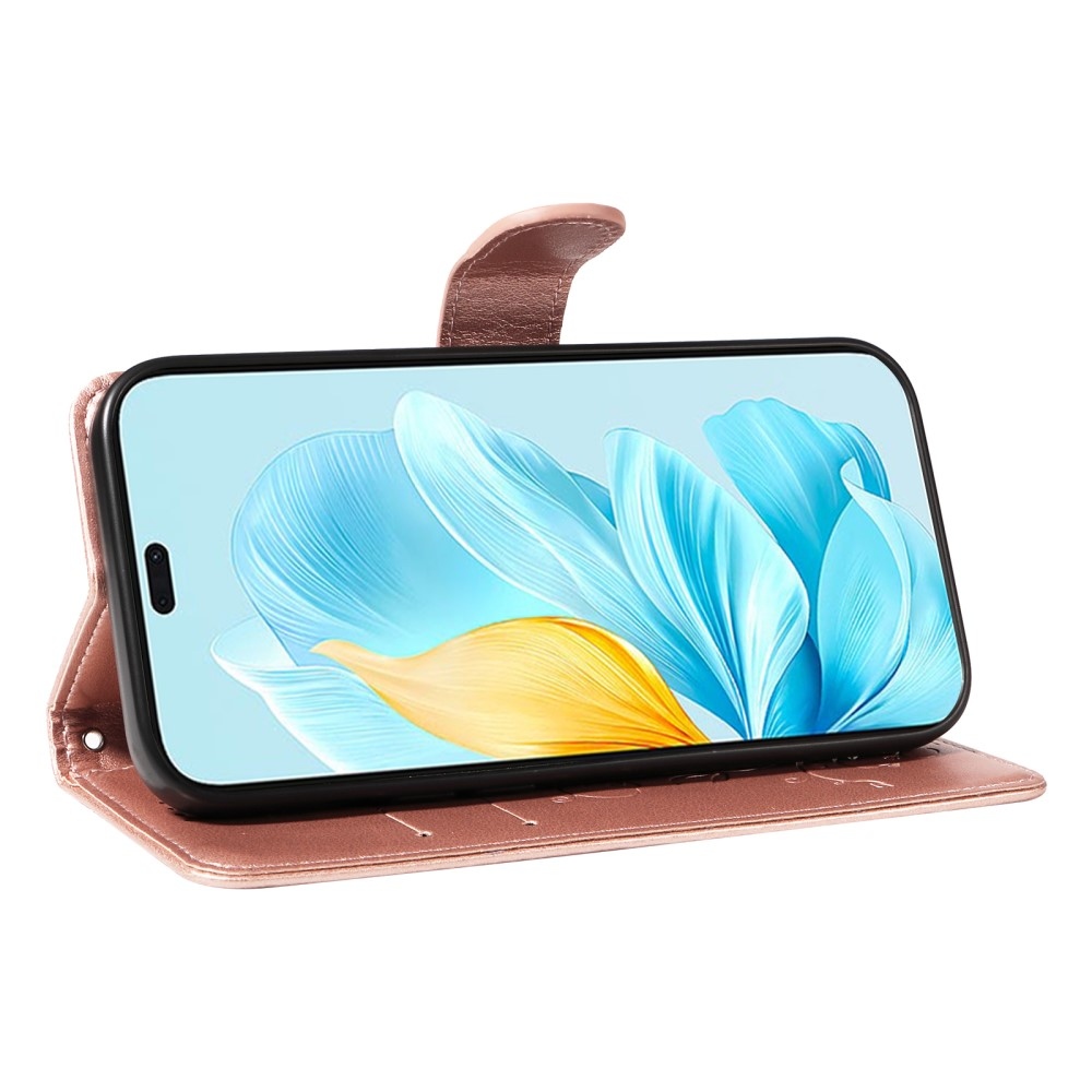Flowers knížkové pouzdro na Honor 200 Lite 5G - růžovozlaté