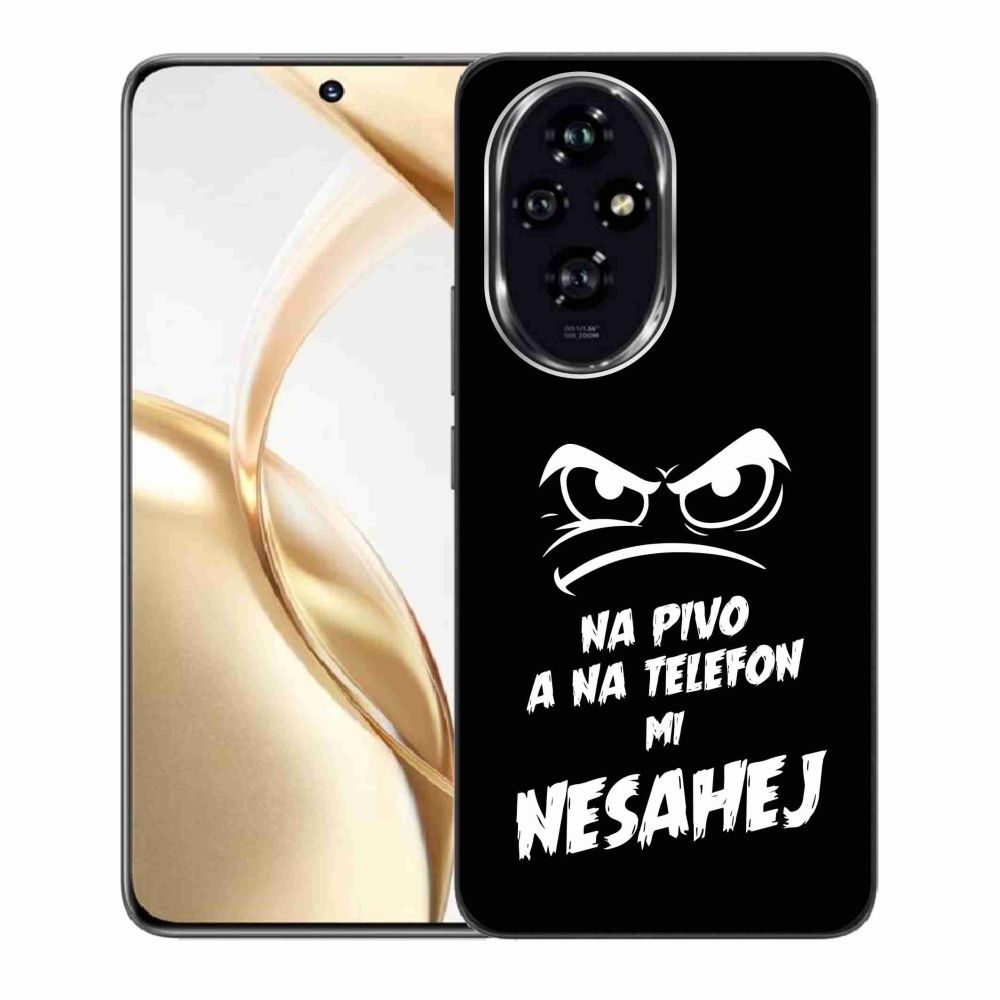Gelový kryt mmCase na Honor 200 5G - pivní motiv 2 černé pozadí