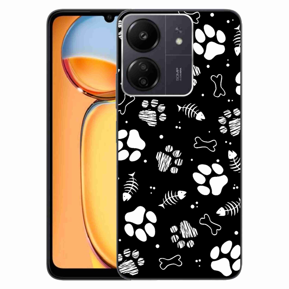 Gelový kryt mmCase na Xiaomi Poco C65/Redmi 13C - psí tlapky