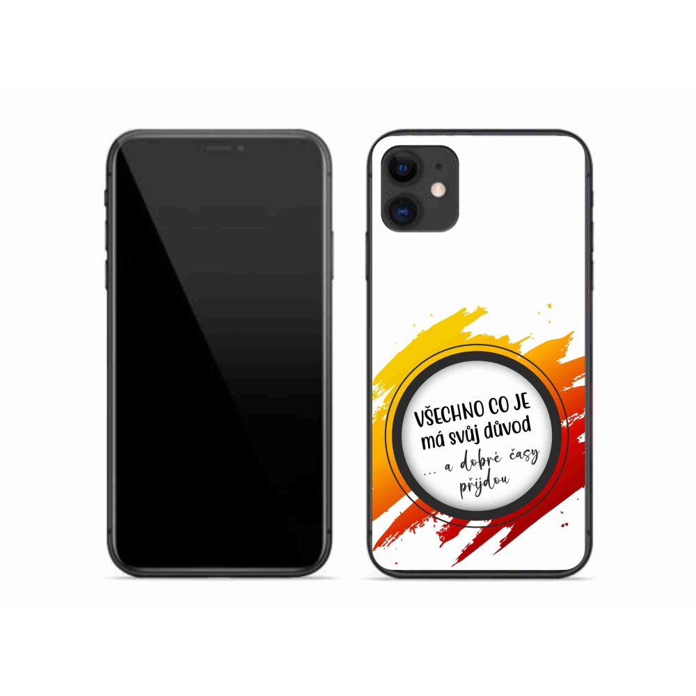 Gelový kryt mmCase na iPhone 11 - citát 3 bílé pozadí