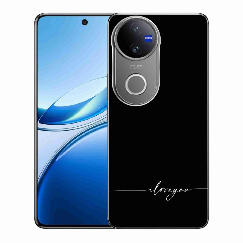 Gelový kryt mmCase na Vivo V50 5G - I love you černé pozadí