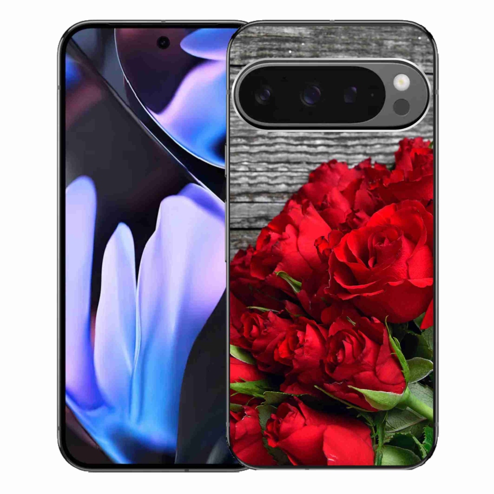 Gelový kryt mmCase na Google Pixel 9 Pro XL - červené růže