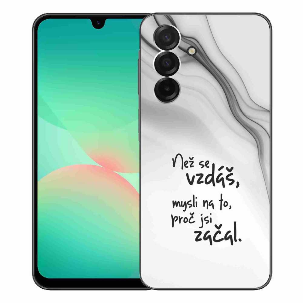 Gelový kryt mmCase na Samsung Galaxy A26 5G - citát 2 bílé pozadí