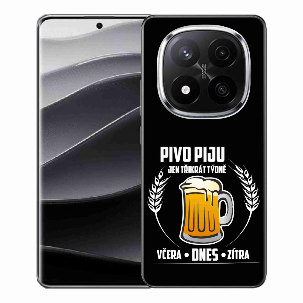 Gelový kryt mmCase na Xiaomi Redmi Note 14 Pro+ 5G - pivní motiv černé pozadí