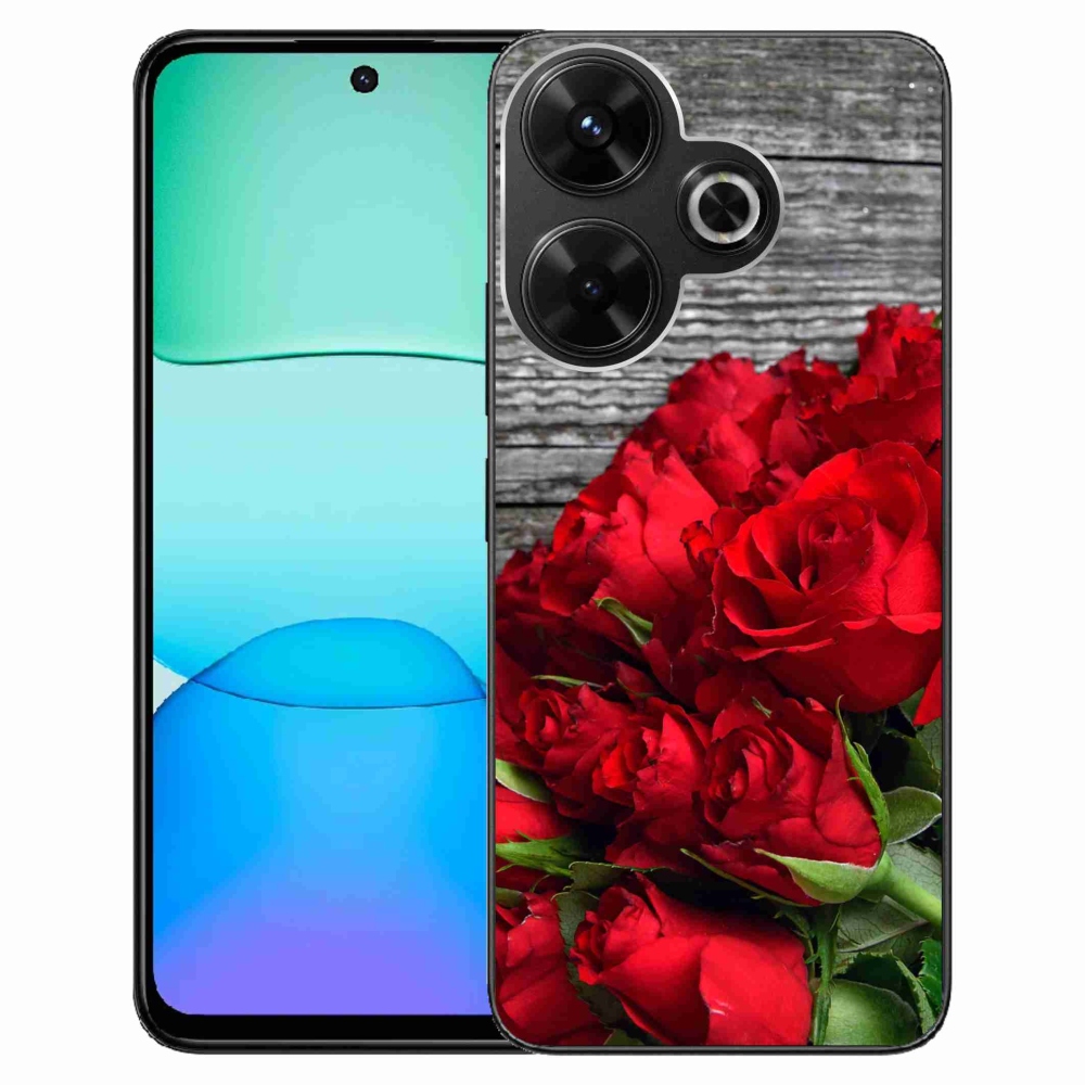 Gelový kryt mmCase na Xiaomi Redmi 13 4G/Poco M6 4G - červené růže