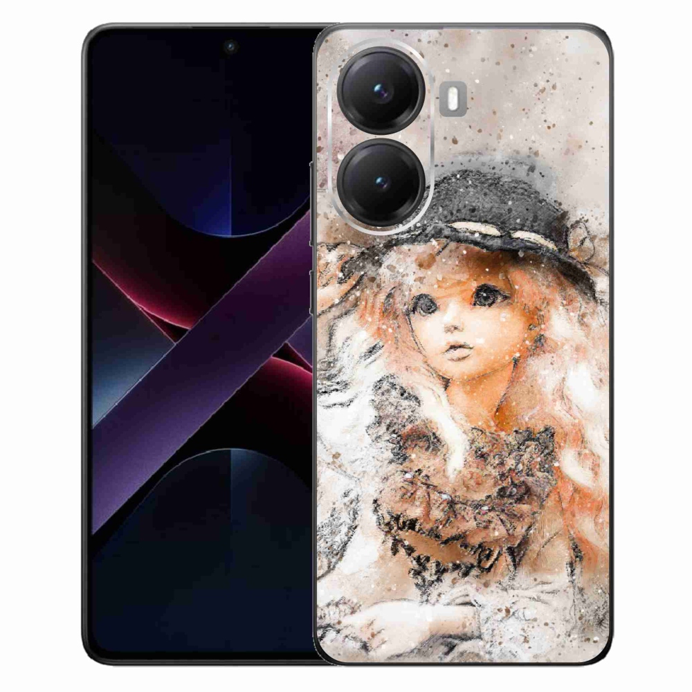 Gelový kryt mmCase na Xiaomi Poco X7 Pro 5G - holčička s kloboukem
