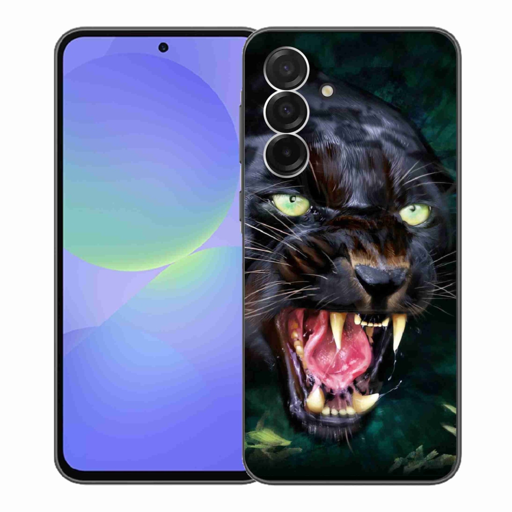 Gelový kryt mmCase na Samsung Galaxy A36 5G - rozzuřený černý panter