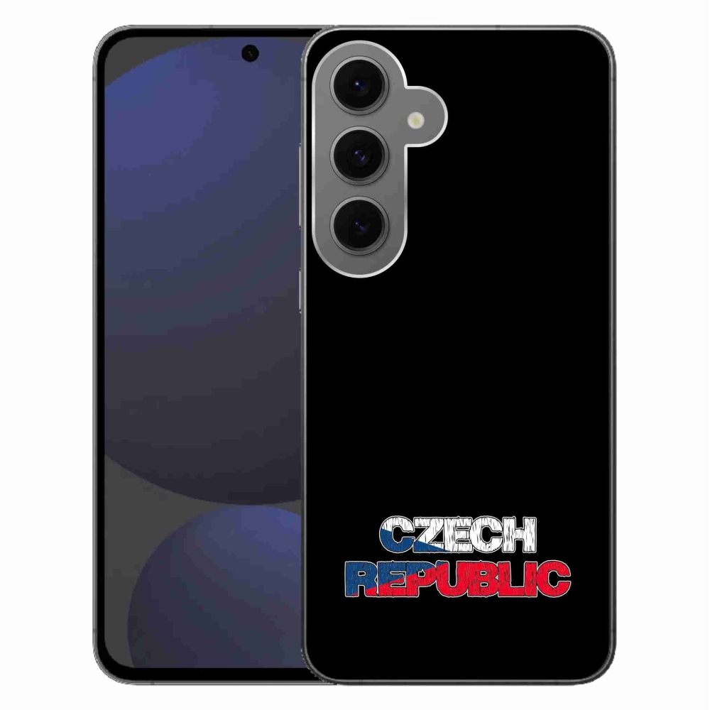Gelový kryt mmCase na Samsung Galaxy S24 FE - Czech Republic černé pozadí