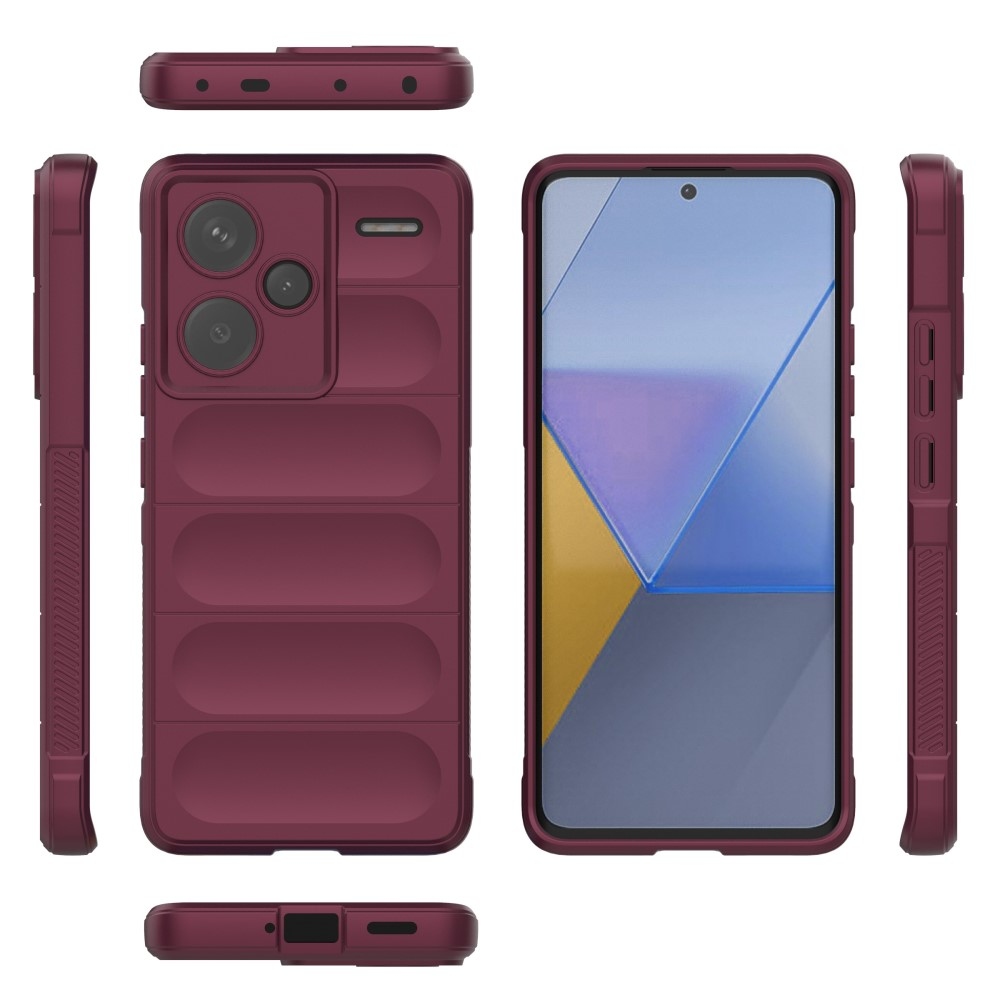 Rugg odolný gelový obal na Xiaomi Redmi Note 13 Pro+ 5G - vínový