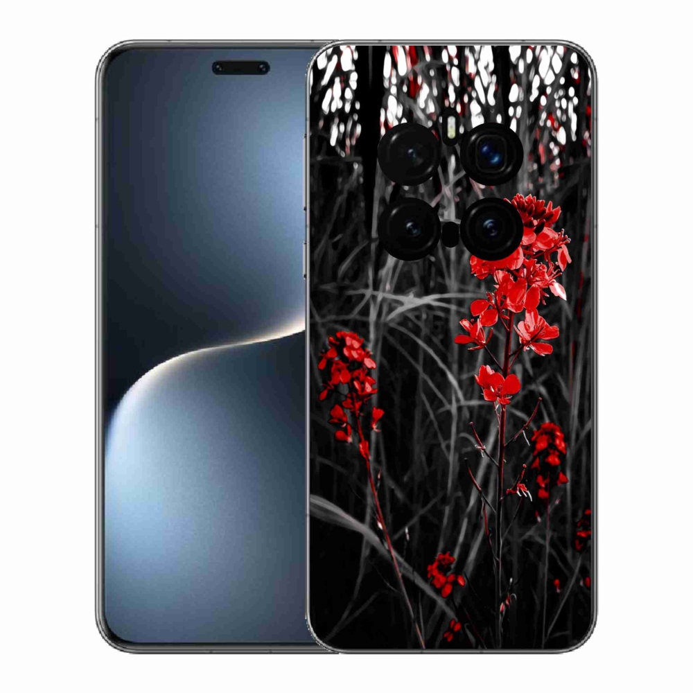Gelový kryt mmCase na Honor Magic 7 Pro 5G - červená rostlina
