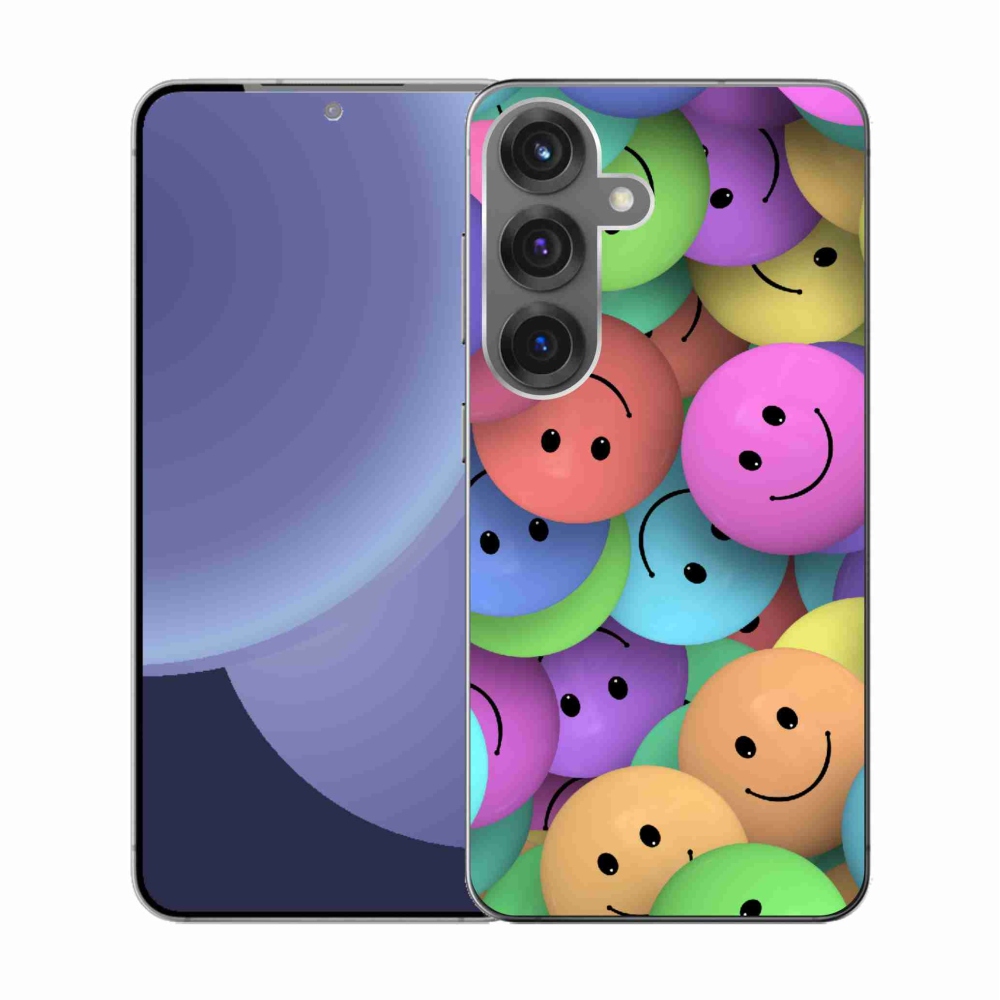 Gelový kryt mmCase na Samsung Galaxy S25 - barevní smajlíci